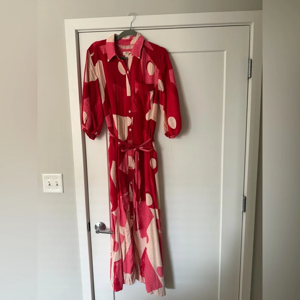 Anthropologie The Mona Linen Shirt Dress by Maeve Great Condition! - Picture 5 of 10